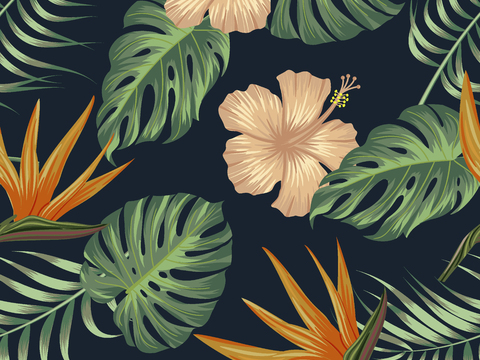 时尚热带植物花纹图案纹理肌理21