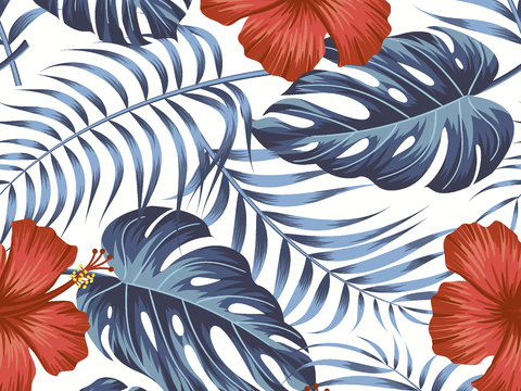 时尚热带植物花纹图案纹理肌理7 (2)