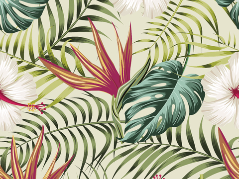 时尚热带植物花纹图案纹理肌理9 (2)