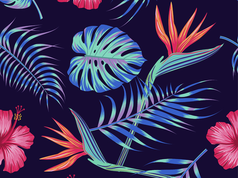 时尚热带植物花纹图案纹理肌理64