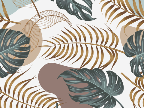  时尚热带植物花纹图案纹理肌理39 