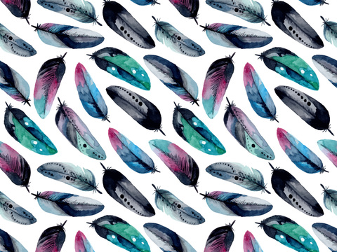 水彩风小清晰植物树叶图案纹理肌理19