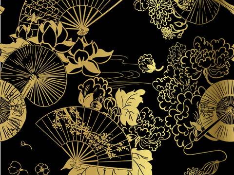 传统风黑金图案纹理肌理18