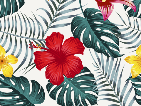 时尚热带植物花纹图案纹理肌理31