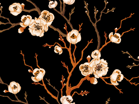 中式植物图案纹理肌理23