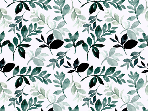  水彩风小清晰植物树叶图案纹理肌理49 