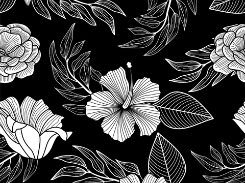  时尚热带植物花纹图案纹理肌理67 