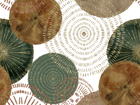  热带非洲动物植物手绘水彩图案纹理肌理33 