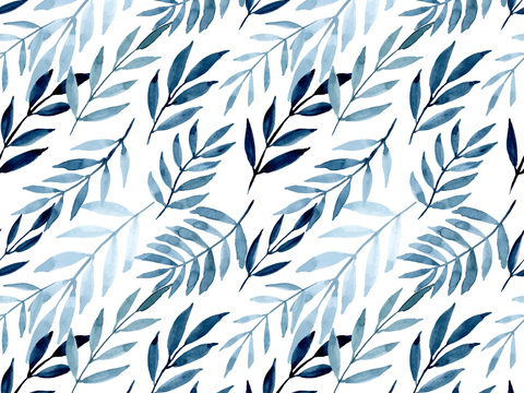  水彩风小清晰植物树叶图案纹理肌理2 