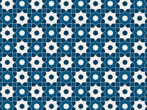 摩洛哥民族风蓝色马赛克几何图案纹理5