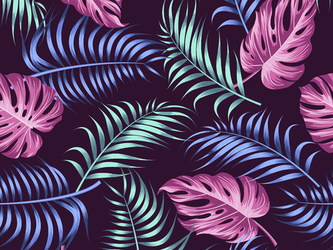 时尚热带植物花纹图案纹理肌理49