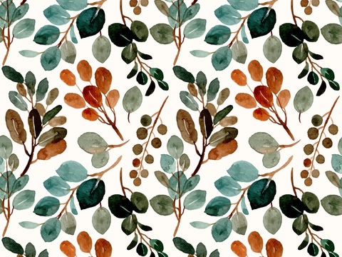 水彩风小清晰植物树叶图案纹理肌理55