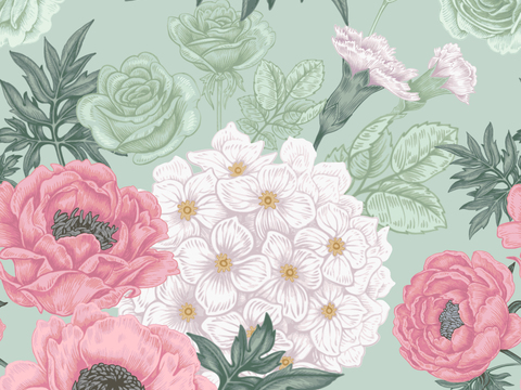 中式植物图案纹理肌理2