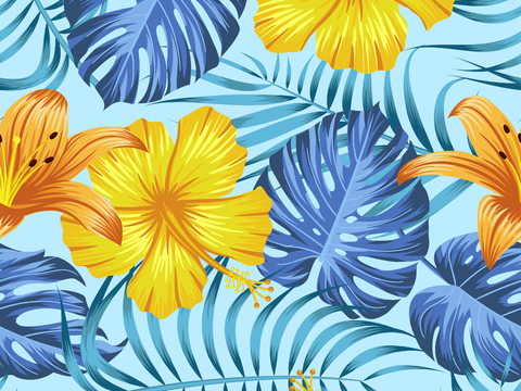 时尚热带植物花纹图案纹理肌理5 (2)