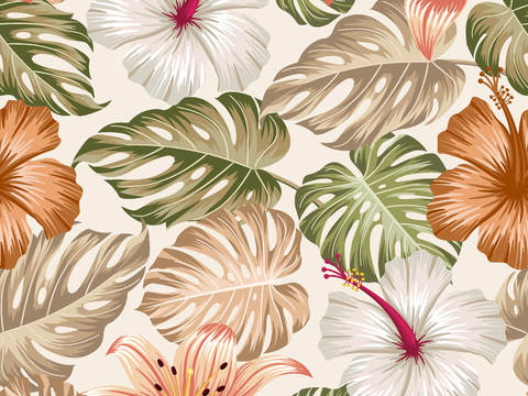 时尚热带植物花纹图案纹理肌理22 (2)