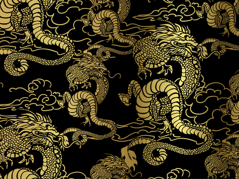 传统风黑金图案纹理肌理15