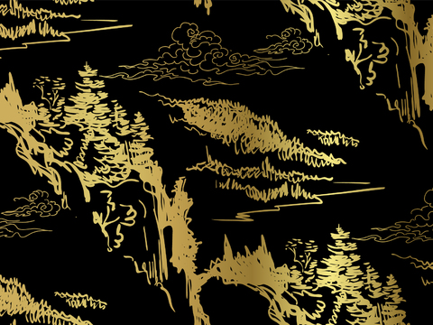 传统风黑金图案纹理肌理14