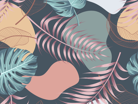 时尚热带植物花纹图案纹理肌理77