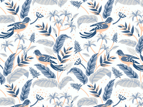 小清新治愈系植物图案纹理肌理2