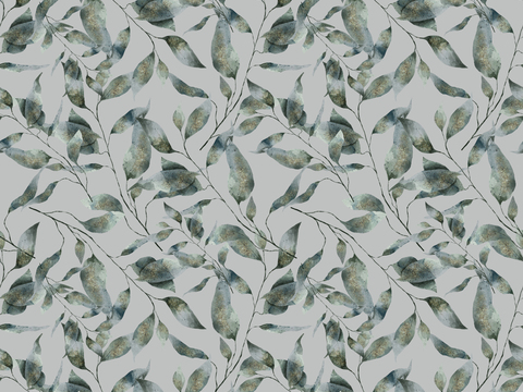  热带非洲动物植物手绘水彩图案纹理肌理15 