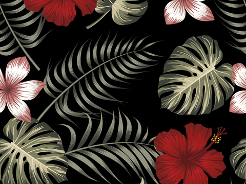 时尚热带植物花纹图案纹理肌理10