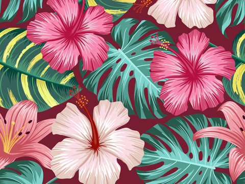时尚热带植物花纹图案纹理肌理49 (2)