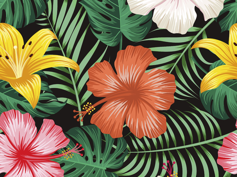  时尚热带植物花纹图案纹理肌理73 