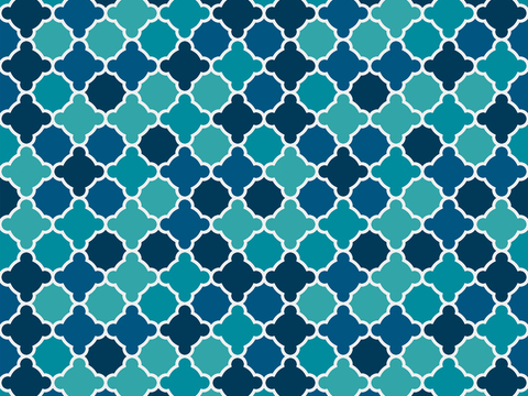 摩洛哥民族风蓝色马赛克几何图案纹理38