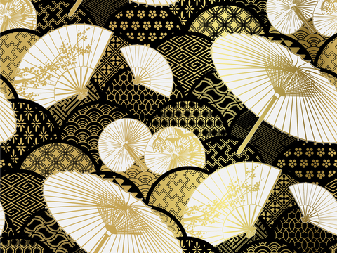 传统风黑金图案纹理肌理7