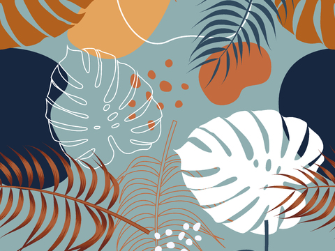  时尚热带植物花纹图案纹理肌理32 