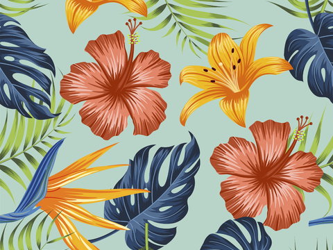 时尚热带植物花纹图案纹理肌理25