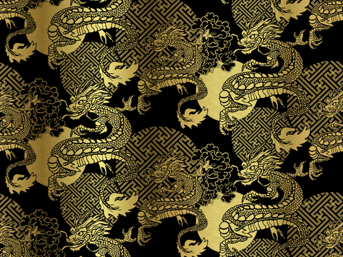 传统风黑金图案纹理肌理3