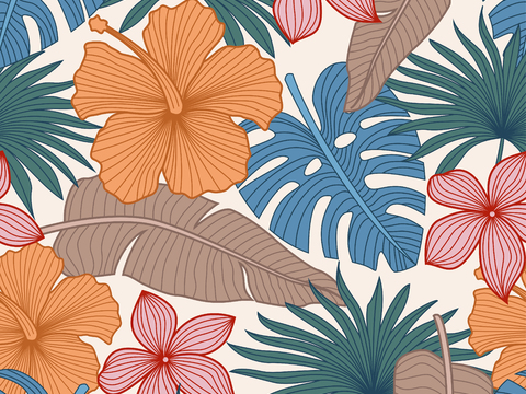 时尚热带植物花纹图案纹理肌理86