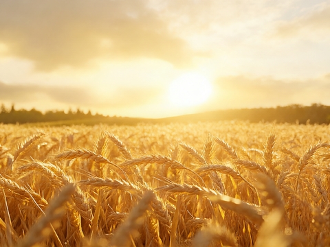 金色稻穗麦田 小麦 稻谷