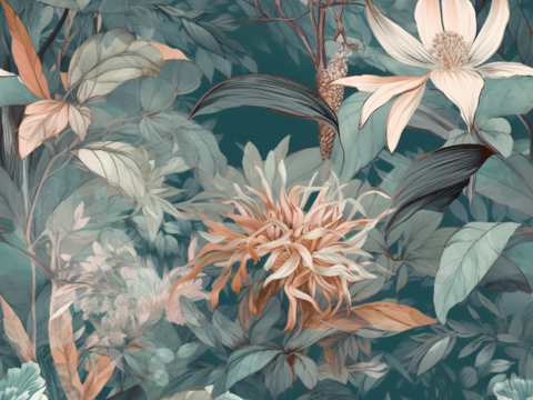 复古小清晰森林系植物纹理图案肌理40