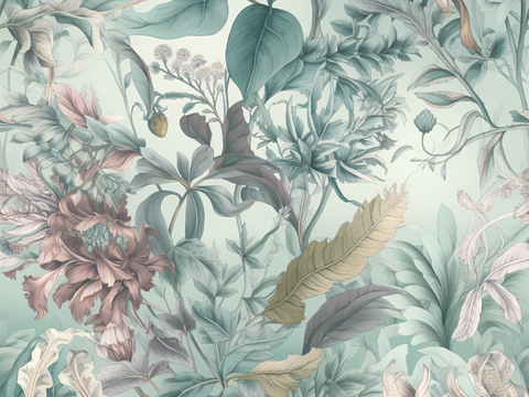 复古小清晰森林系植物纹理图案肌理13