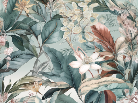  复古小清晰森林系植物纹理图案肌理44 