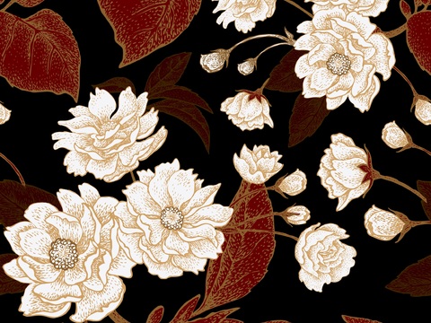 中式植物图案纹理肌理7