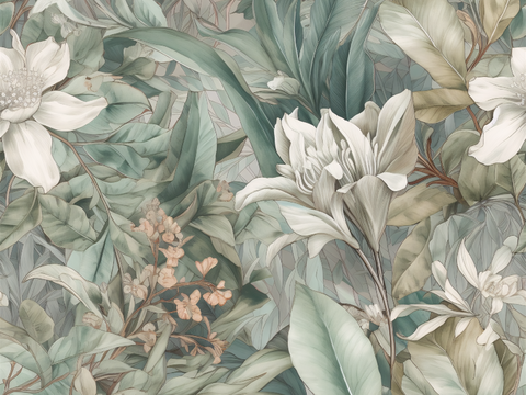 复古小清晰森林系植物纹理图案肌理31