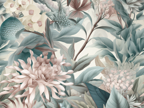 复古小清晰森林系植物纹理图案肌理26