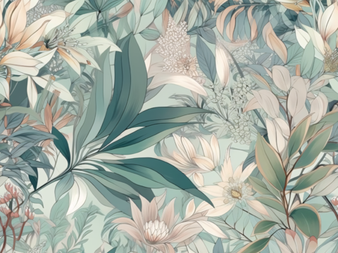 复古小清晰森林系植物纹理图案肌理25