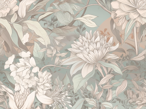 复古小清晰森林系植物纹理图案肌理4