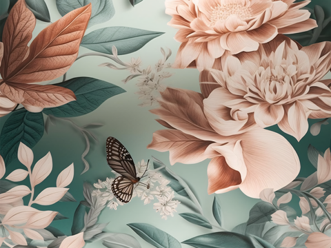 复古小清晰森林系植物纹理图案肌理7