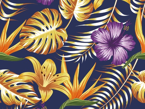  时尚热带植物花纹图案纹理肌理33 