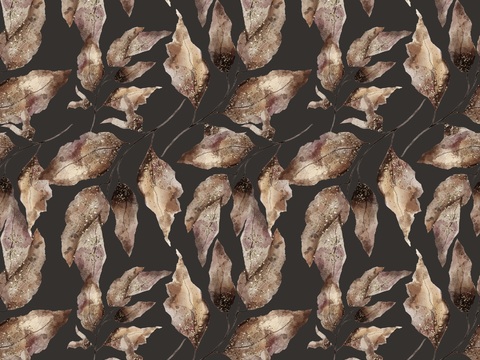  热带非洲动物植物手绘水彩图案纹理肌理17 