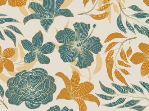 时尚热带植物花纹图案纹理肌理23