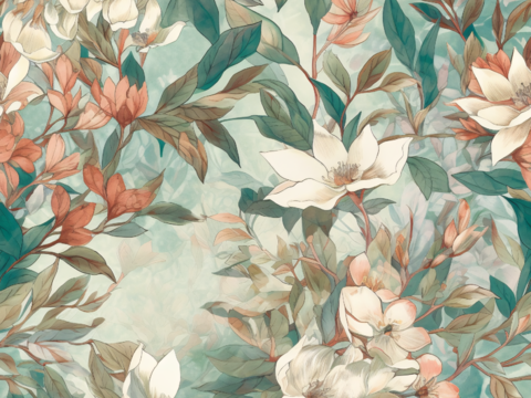 复古小清晰森林系植物纹理图案肌理14