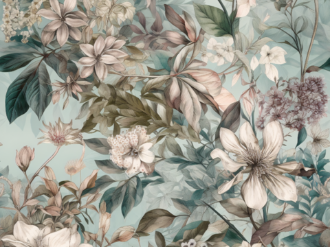 复古小清晰森林系植物纹理图案肌理8