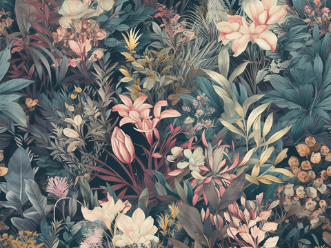 复古小清晰森林系植物纹理图案肌理29