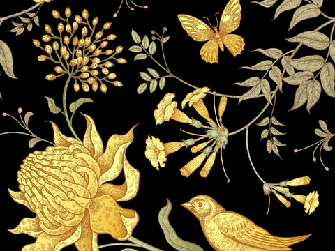 中式植物图案纹理肌理10